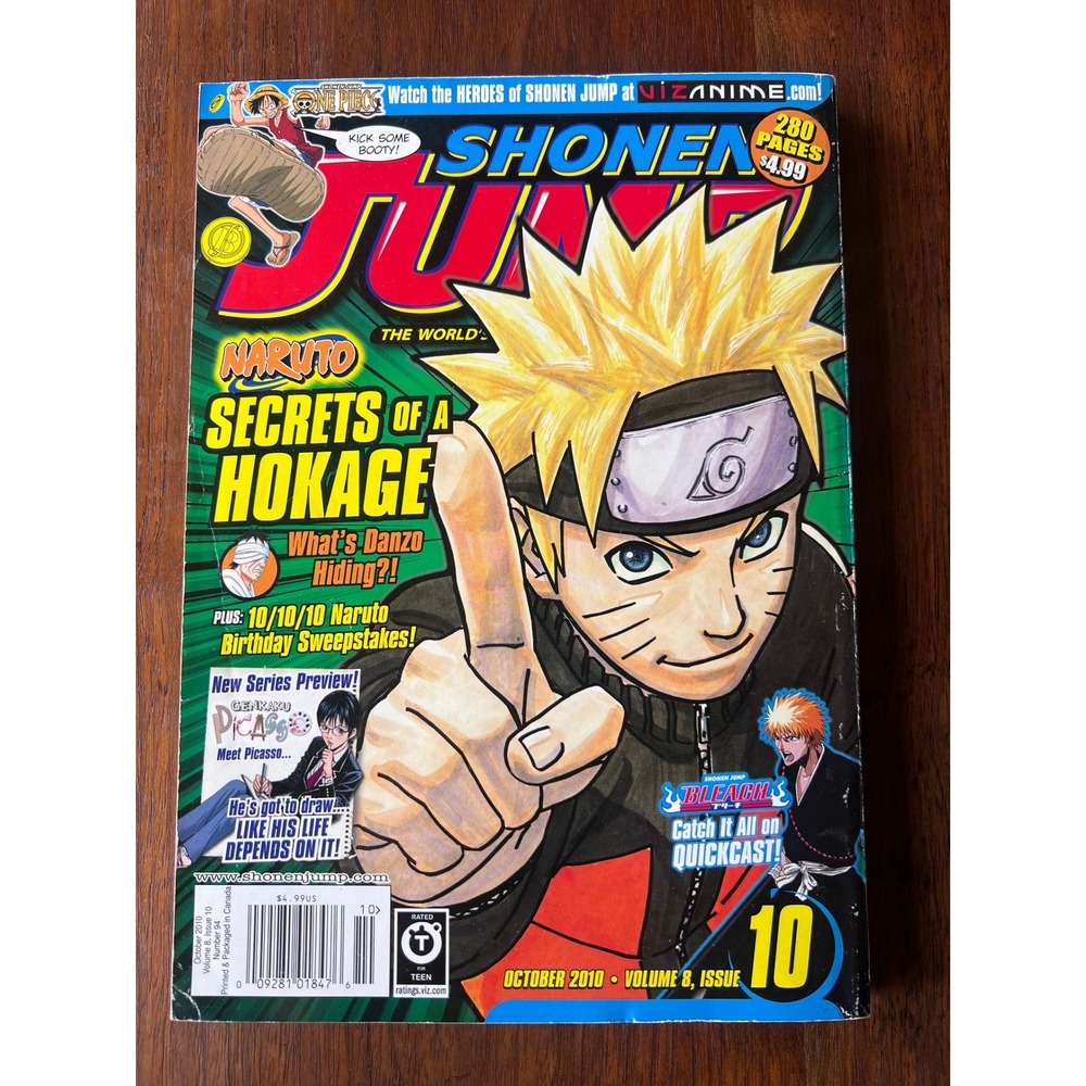 Shonen Jump Magazine October 2010 Volume 8 Issue 10 Naruto Cover Dragon Ball Z